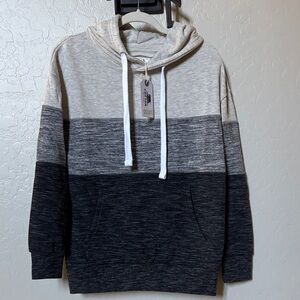 Reflex Gray and Black Colorblock Hoodie new with tags